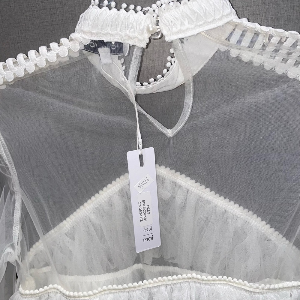 Fancy White Ruffle Top - Picture 4 of 5
